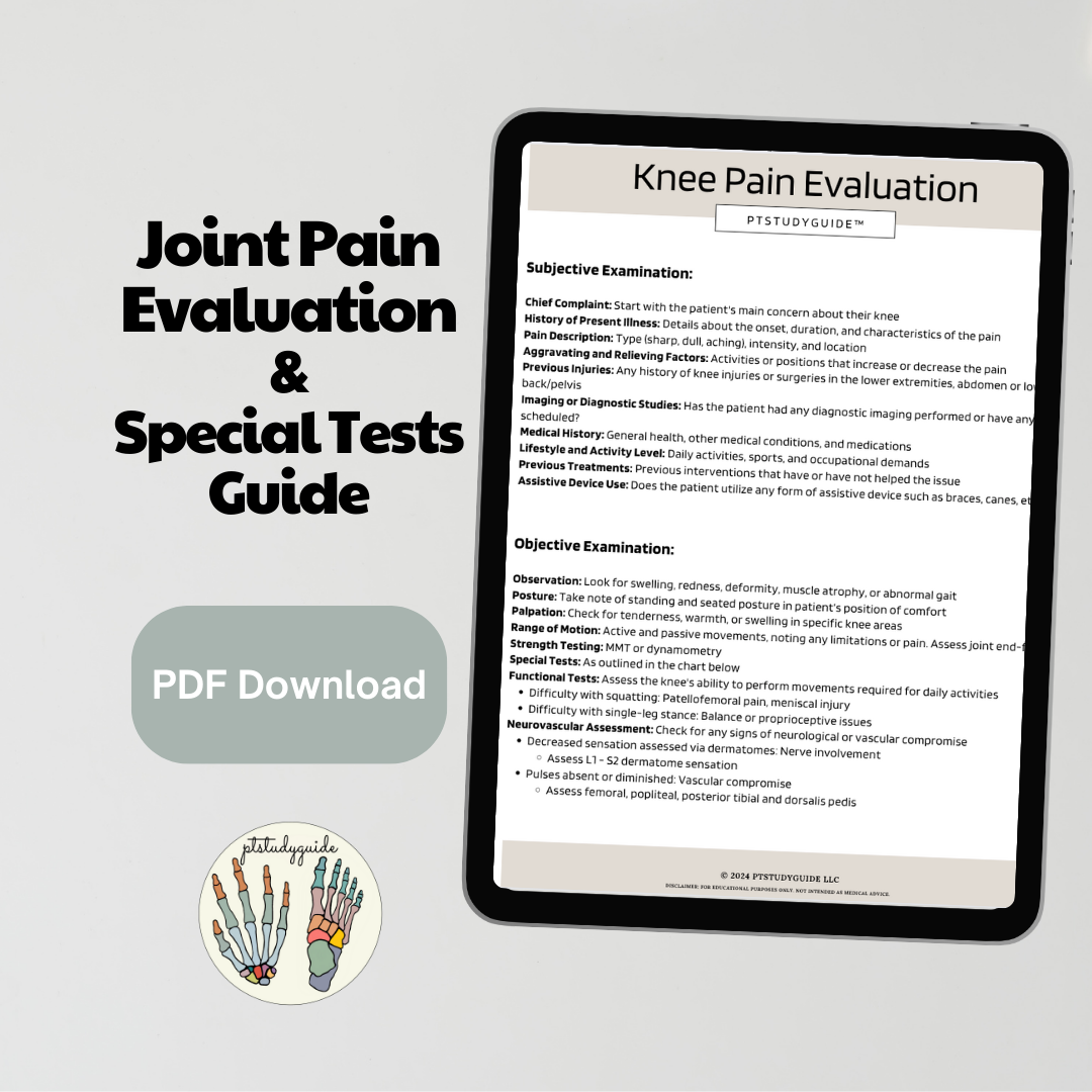 Joint Pain Evaluation & Special Tests Guide - Digital Version